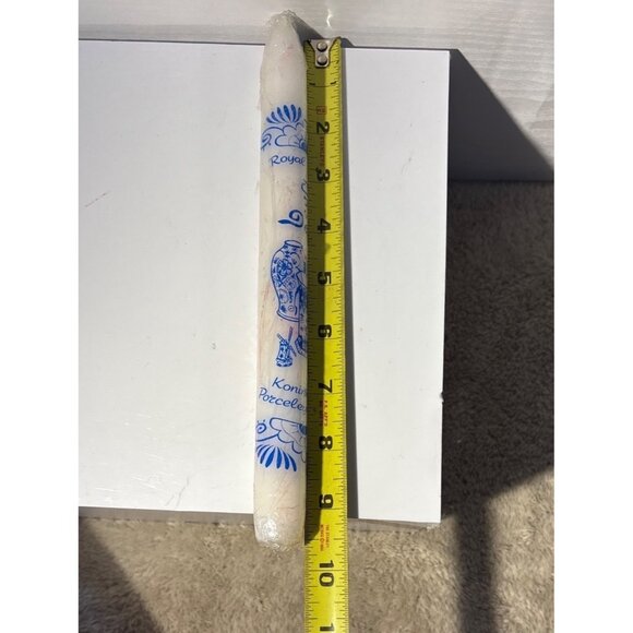 Royal Delft Taper Candle Blue & White With Traditional Dutch Design 9.5" - Picture 7 of 7